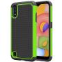 Dahkoiz Galaxy A01 Case with Tempered Glass Screen Protector [2 Pack], Armor Defender Cover Samsung Galaxy A01 Cases Dual Layer Hybrid Protective Phone Case for Samsung Galaxy A01, Green