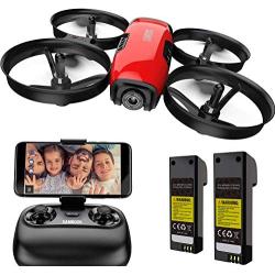 SANROCK U61W Drones for Kids with Camera, RC Quadcopter with 720P HD WiFi FPV Camera, Support Altitude Hold, Route Making, Headless Mode, One-Key Start, Emergency Stop, Great Gift for Boys Girls