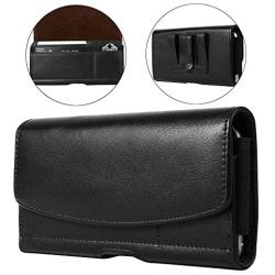 Extra Large Cell Phone Belt Clip Holster Case PU Leather Pouch Holder for Samsung Galaxy S20 Ultra A20S A70 A71 Note 10 Plus Note 9 8, Xperia 10 Plus XA1 Ultra, ZTE Blade Z Max, Coolpad Legacy -XL