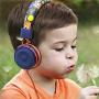 Baseman Kids Headphones with Microphone, Wired On-Ear Headsets with Safe Volume Limited 85 dB, Foldable and Adjustable Headphones with a 3.5mm Jack Cord for Children/School/Cellphone/Tablet Orange