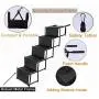 Heeyoo Upgraded Nonslip Car Dog Steps, Portable Metal Fram Large Dog Stairs for High Beds, Trucks, Cars and SUV, Lightweight Folding Pet Ladder Ramp with Wide Steps can Support 150 Lbs Large Dogs