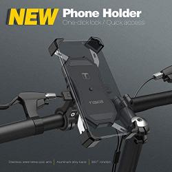 Bicycle & Motorcycle Phone Mount, Aluminum Alloy Bike Phone Holder with 360° Rotation for iPhone 11 Pro Max X XR Xs 7s 8 Plus, Samsung S20 S7/S6/Note10/9/8/4 GPS