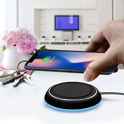 Wireless Charging Pad Compatible with Samsung Galaxy Note 8 S6 S7 S9 S8 Plus-Wireless Fast Charger iPhone X 8 8 Plus-Qi Wireless Charging Pad-Station-Wireless Charger for iPhone 8