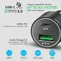 [Latest 2020] USB C PD Car Charger, Total 36W Dual Type C Fast PD Car Charger with 18W Power Delivery & Quick Charge 3.0 for iPhone11 Pro MAX/11 Pro, iPad and More(USB C to A Cable Included)