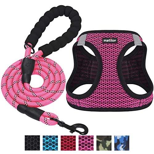 matilor 2 Packs Dog Harness Step-in Breathable Puppy Cat Dog Vest Harnesses for Small Medium Dogs