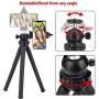 Naohiro Phone Tripod, Portable and Flexible Phone Tripod Stand with Wireless Remote and Phone Holder, Tripod for iPhone/Android Smartphone/Camera/Sports Camera