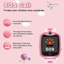 [IP67 Waterproof Phone Watch] Smartwatch for Kids, GPS Tracker with SOS Alarm Clock Game Wrist Smart Watch for Girls Boys Student Children Birthday Toys School Travel Outdoor (Pink)