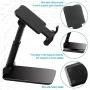 Yipmai Foldable Cell Phone Stand, Desktop Tablet Stand Height & Angle Adjustable, Universal Smartphone Holder Metal Charging Dock, Compatible with Mobile Phone/iPad/Kindle/Tablets(Black)