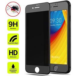 iPhone 8 7 SE (2nd Generation) Anti Spy Screen Protector Tempered Glass, Benks Privacy Protective Film with Soft Frame and 0.23mm 3D Curve Edge Full Coverage (Black for iPhone8/7, 4.7-Inch)