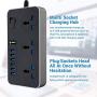 Universal Power Strips 3 Way Outlets 6 USB Plug Ports Surge Protection Power Socket Switch Portable Charger with 2M Wall Plug Adapter Extension Cord with Fuse and Shutter Extension Lead