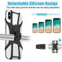 SYOSIN Bike Phone Mount, Detachable 360° Rotation Motorcycle Phone Mount with Adjustable Universal Silicone Handlebar Cradle Compatible with iPhone 11 Pro Max/X/XS MAX/XR/8/8 Plus, Samsung S10/S10e