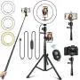 10" Ring Light with Stand and Phone Holder, Selfie Ring Light with Tripod Stand, Dimmable LED Ring Light Desktop Selfie Light Ring Led Camera Ringlight for Live Stream/Makeup/YouTube/TikTok 10" Ring Light with Stand and Phone Holder, Selfie Ring Light with Tripod Stand, Dimmable LED Ring Light Desktop Selfie Light Ring Led Camera Ringlight for Live Stream/Makeup/YouTube/TikTok