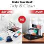 Poweroni USB Charging Station Dock - 6-Port - Fast Charge Docking Station for Multiple Devices - Multi Device Charger Organizer - Compatible with Apple iPad iPhone and Android Cell Phone and Tablet