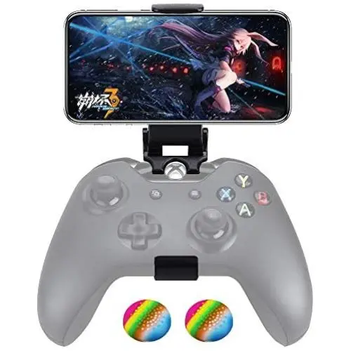 Foldable Mobile Phone Holder Clip for Xbox One Controller, Cellphone Clamp Mount Compatible with Xbox One S, Xbox One X, Steelseries Nimbus, iPhone/Samsung/Sony/LG/Huawei