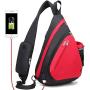 KAKA Sling Bag,Crossbody Backpack Shoulder Bag Travel With USB Charging Port