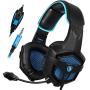 SADES Gaming Headset SA807 Updated 3.5mm Multi-Platform Stereo Sound PC, Over-Ear Gaming Headphones with Mic Compatible with New Xbox one PS4 PC Laptop Mac iPad iPod(Black&Blue)