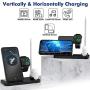 Updated Version 4 in 1 Wireless Charger, Fast Wireless Charging Dock Station for Apple iWatch Series 5/4/3/2/1, AirPods Pro/2 &Pencil Compatible with iPhone 11/11 Pro Max/XR/XS Max/Xs/Samsung