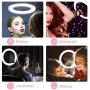 Samuyang 10" Selfie Ring Light with Tripod Stand & Phone Holder,Mini Desktop LED Portable Dimmible Makeup Ringlight for Photography, Pictures,Live Stream, YouTube Video, Shooting,TikTok