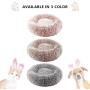 Joyreap Round Plush Dog Bed, Velvet Donut Pet Bed, Faux Fur Fluffy Cat Bed Cuddler Cushion for All Season - Washable, Non-Slip Waterproof Bottom (55cm /22 inches)