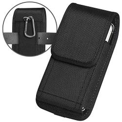 ykooe Cell Phone Pouch Nylon Holster Case with Belt Clip Cover for iPhone 11, Pro, Max, 6 7 X, Samsung Galaxy A10, A20, A50, S7, S8, S9, S10, S20 Huawei, Motorola, Other Smartphone