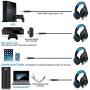 GM-1 Headphones Compatible PS4 Pro PC Tablet Cellphone,AFUNTA Stereo LED Backlit Gaming Headset with Mic-Blue