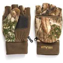 Hot Shot Men’s Camo Bulls-Eye Fleece Pop-Top Mittens – Realtree Edge Outdoor Hunting Camouflage