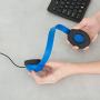 Egghead Heavy-Duty Kids Headphones w/Tangle-Free Fabric Cord (Pack of 10) Blue