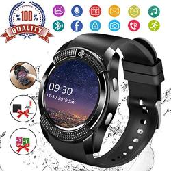 Smart Watch,Android Smartwatch Touch Screen Bluetooth Smart Watch for Android Phones Wrist Phone Watch with SIM Card Slot & Camera,Waterproof Sports Fitness Tracker Watch for Men Women Kids Black