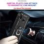 STARSHOP - Samsung Galaxy A20 Phone Case, [NOT FIT A20S/S20/A21] with [Tempered Glass Protector Included] Metal Ring Stand Shockproof Drop Protection Phone Cover-Black