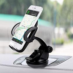 Amoner Car Phone Holder, Upgraded Cell Phone Holder Mount for Car Windshield Dashboard with Strong Suction Cup for iPhone XR X 8 7 Se 6S 6 5S Galaxy S10 S9 S8 S7 S6 and More