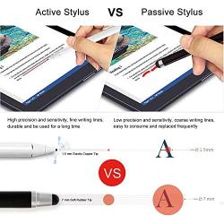 Stylus Pen for Touch Screens, Active Digital Pencil 1.5mm Fine Tip Smart Pen Rechargeable Drawing Stylus Compatible with iPhone iPad Mini/Air Smartphones & Tablets by BAGEYI (White)