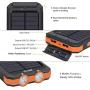 Solar Charger,Yelomin 20000mAh Portable Outdoor Mobile Power Bank,Camping External Backup Battery Pack Dual USB 5V 1A/2A Outputs with SOS Function & Compass
