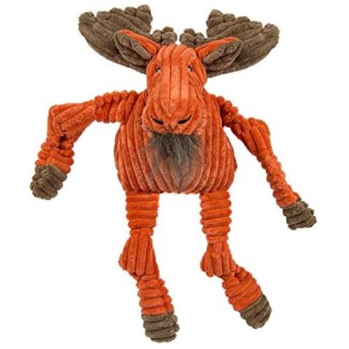 HuggleHounds Plush Corduroy Durable Squeaky Knottie Dog Toyfor Aggressive Chewers