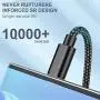USB Type C Cable OULUOQI USB C Cable 3 Pack(6ft) Nylon Braided Fast Charging Cord(USB 2.0) Compatible with Samsung Galaxy S10 S9 Note 10 9 8 S8 Plus,LG V30 V20 G6 G5,Google Pixel (Black-New)
