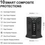 SAFEMORE Power Strip Tower,Smart 8-Outlet 4-USB Surge Protector Power Plug Electrical Charging Station Multiple Plug Outlets with 6.5ft/2M Long Extension Cord 110V Outlet USB Tower for Office(Black)