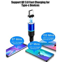 USB C Magnetic Charging Cable 3 Pack, 3 Magnetic Tips, CAFELE 6.6ft Type C Fast Charging Nylon Braided Cord for Samsung Galaxy S10 S10e S9 Note 8 9 S8 S8 Google Pixel Nexus LG Motorola HTC etc Blue