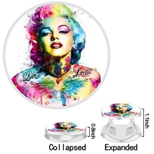 Cell Phone Finger Stand Holder, Marilyn Monroe Grip Foldable Phone Mount Expanding Kickstand Compatible with All Tablets and Smartphones Cell Phone Finger Stand Holder, Marilyn Monroe Grip Foldable Phone Mount Expanding Kickstand Compatible with All Tablets and Smartphones