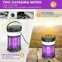 Solar Powered Bug Zapper, 3-in-1 Rechargeable Mosquito Killer Camping Lantern with SOS Emergency Light, Waterproof Electric Mosquito Zappers Insect Fly Pest Attractant Trap for Indoor Outdoor Solar Powered Bug Zapper, 3-in-1 Rechargeable Mosquito Killer Camping Lantern with SOS Emergency Light, Waterproof Electric Mosquito Zappers Insect Fly Pest Attractant Trap for Indoor Outdoor