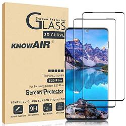 KNOWAIR Galaxy S20 Plus Screen Protector,Full Coverage Tempered Glass[2 Pack][3D Curved]［Solution for Ultrasonic Fingerprint］Tempered Glass Screen Protector Suitable for Galaxy S20 Plus