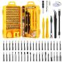 Apsung 110 in 1 Screwdriver Set with Slotted, Phillips, Torx& More Bits, Non-Slip Magnetic Precision Electronics Tool Kit for Repair iPhone, Android, Computer, Laptop, Watch, Glasses, PC etc (Yellow)