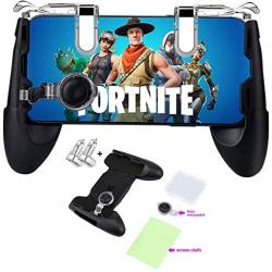 Mobile Game Controller for Fortnite & PUBG Compatible with iPhone/Android Phones 4.5"-6.5" Sensitive Shoot/Aim Triggers Mobile Joystick Gaming Grip Extra Mouse & Cleaning Cloth Included.