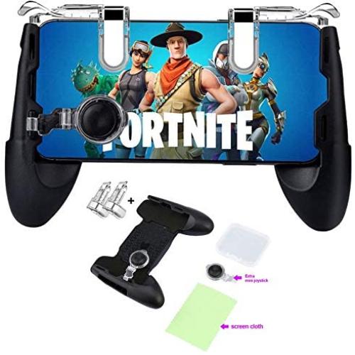 Mobile Game Controller for Fortnite & PUBG Compatible with iPhone/Android Phones 4.5"-6.5" Sensitive Shoot/Aim Triggers Mobile Joystick Gaming Grip Extra Mouse & Cleaning Cloth Included.