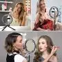 Selfie Ring Light with Tripod Stand and Cell Phone Holder for Live Stream/Tiktok, SPRITREE 10.2" Dimmable LED Camera Ringlight for Makeup/YouTube, Compatible with iPhone & Android