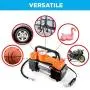 AutoVirazh Air Compressor Tire Inflator, 12 Volt Portable Air Pump for Car Tires, Emergency Tire Pump for Automobiles, Long Cable Compatible for Cars, Bicycles, Motorcycles, Balls & Inflatable Pool