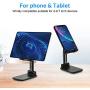 Cell Phone Stand for Desk, Foldable Desktop Phone&Tablet Holder Adjustable Height&Angle Compatible with iPhone/Samsung Galaxy/Nintendo Switch/Ipad Mini etc(Black)