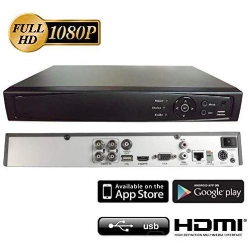 Surveillance 4CH 1080P Full HD 2in1 DVR/NVR, HD-TVI/CVI/AHD/IP, 2TB HDD, HDMI/VGA/BNC Video Out, Cell Phone APPs for Home & Office, Work w/ Both Analog and Network/IP Cam up to 4MP (no PoE)