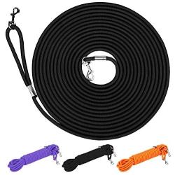 Hi Kiss Check Cord Large,Medium Small Dogs/Puppy Obedience Recall Training Agility Lead - 15ft 30ft 50ft Training Leash - Great for Training, Play, Camping, or Backyard