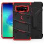 ZIZO Bolt Series for Galaxy S10 Case with Kickstand Holster Lanyard - Black & Red