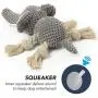 Pet Dogs Plush Squeaky Toys - Puppy Dogs Chew Toy Doggie Interactive Squeak Toys Safe and Durable Stuffed Toy Elephant for Small/Medium Dogs