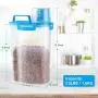Yicostar Pet Food Storage Container, Airtight Small Dog Food Container Cat Food Container with Measuring Cup, Upgraded Large Pour Spout and 4 Seal Buckles Food Dispenser for Pets Food and Birds Seed
